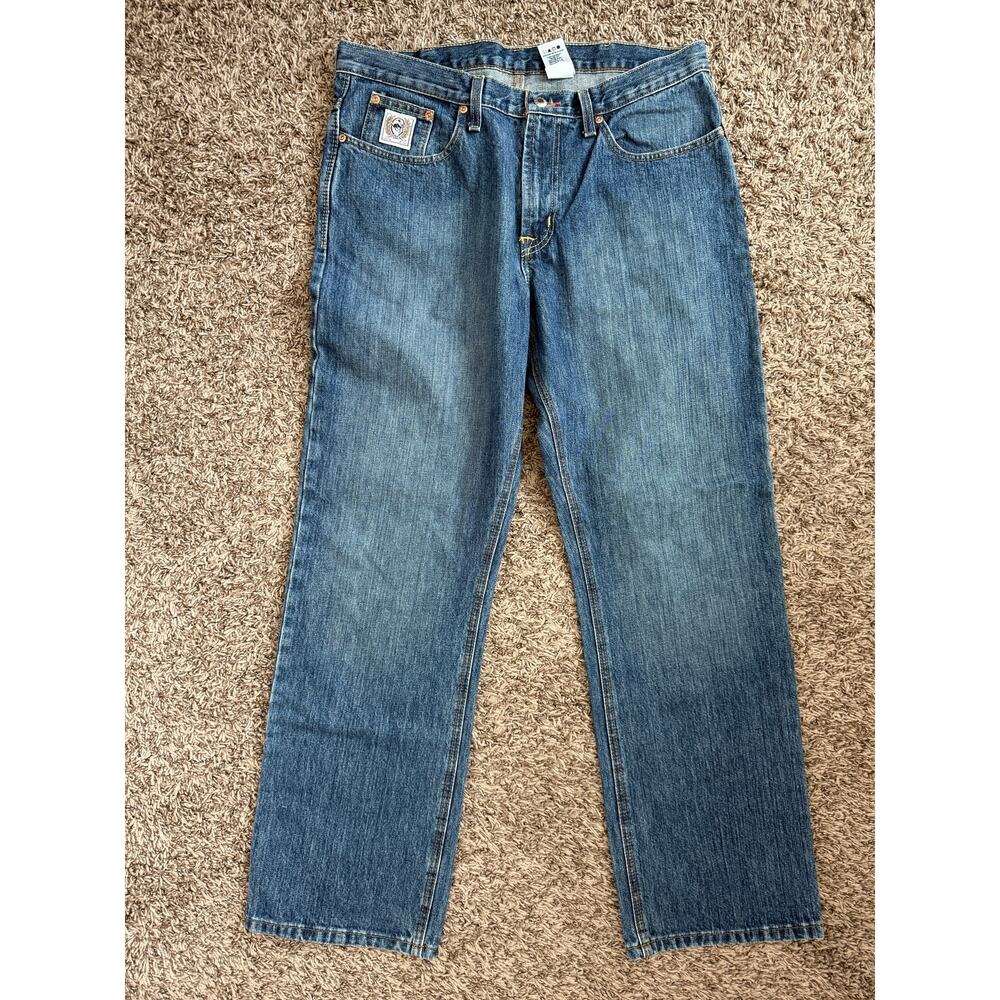 Cinch Men's Denim Jeans Size 35x32 100% Cotton Straight Leg White Label
